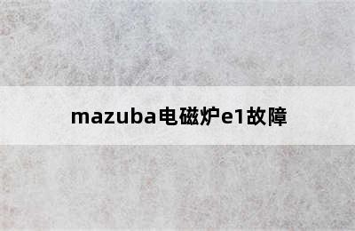 mazuba电磁炉e1故障