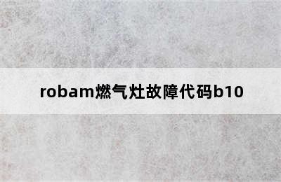 robam燃气灶故障代码b10