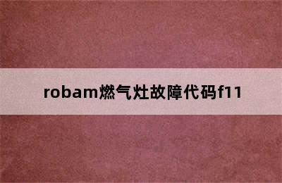 robam燃气灶故障代码f11