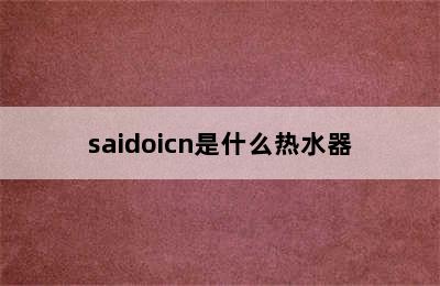 saidoicn是什么热水器