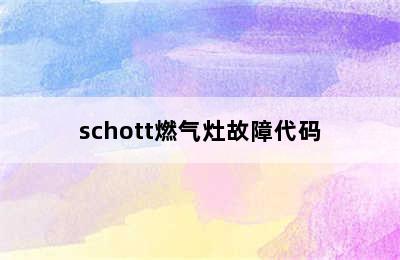 schott燃气灶故障代码