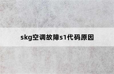 skg空调故障s1代码原因