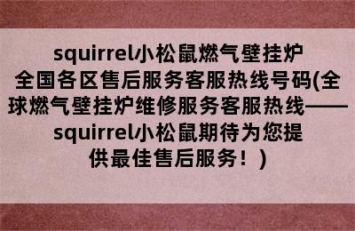 squirrel小松鼠燃气壁挂炉全国各区售后服务客服热线号码(全球燃气壁挂炉维修服务客服热线——squirrel小松鼠期待为您提供最佳售后服务！)