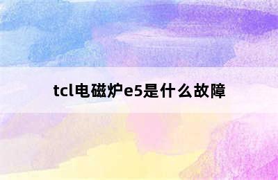 tcl电磁炉e5是什么故障