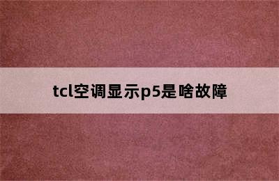 tcl空调显示p5是啥故障