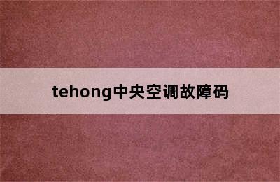 tehong中央空调故障码