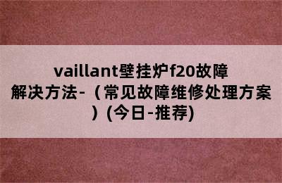 vaillant壁挂炉f20故障解决方法-（常见故障维修处理方案）(今日-推荐)