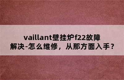 vaillant壁挂炉f22故障解决-怎么维修，从那方面入手？