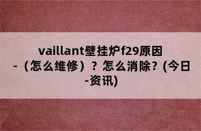 vaillant壁挂炉f29原因-（怎么维修）？怎么消除？(今日-资讯)