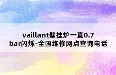 vaillant壁挂炉一直0.7bar闪烁-全国维修网点查询电话