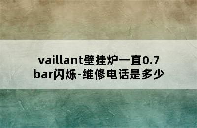 vaillant壁挂炉一直0.7bar闪烁-维修电话是多少