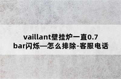 vaillant壁挂炉一直0.7bar闪烁—怎么排除-客服电话