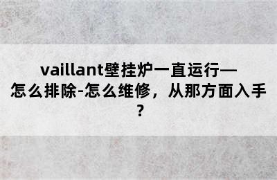 vaillant壁挂炉一直运行—怎么排除-怎么维修，从那方面入手？