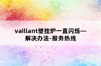 vaillant壁挂炉一直闪烁—解决办法-服务热线