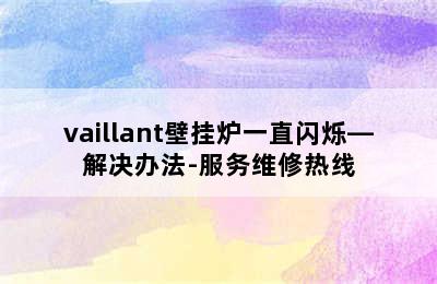 vaillant壁挂炉一直闪烁—解决办法-服务维修热线