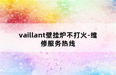 vaillant壁挂炉不打火-维修服务热线