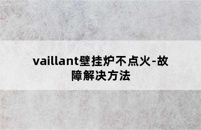 vaillant壁挂炉不点火-故障解决方法