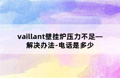 vaillant壁挂炉压力不足—解决办法-电话是多少