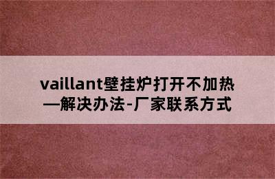 vaillant壁挂炉打开不加热—解决办法-厂家联系方式