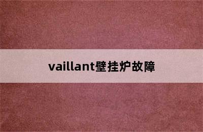 vaillant壁挂炉故障