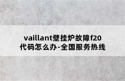 vaillant壁挂炉故障f20代码怎么办-全国服务热线