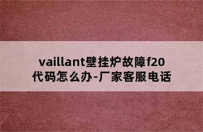 vaillant壁挂炉故障f20代码怎么办-厂家客服电话