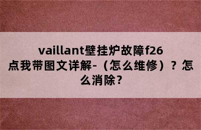 vaillant壁挂炉故障f26点我带图文详解-（怎么维修）？怎么消除？