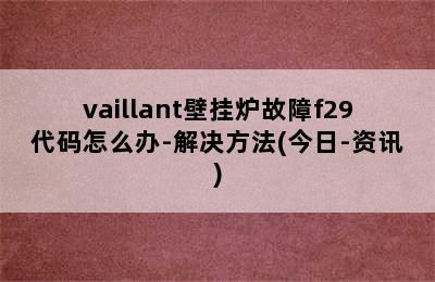 vaillant壁挂炉故障f29代码怎么办-解决方法(今日-资讯)