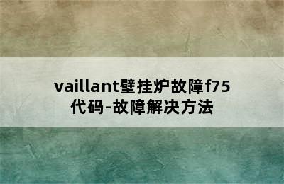 vaillant壁挂炉故障f75代码-故障解决方法