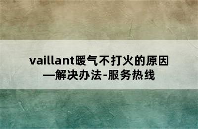 vaillant暖气不打火的原因—解决办法-服务热线