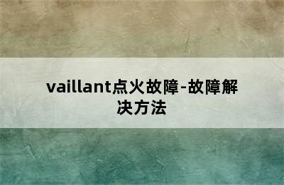 vaillant点火故障-故障解决方法