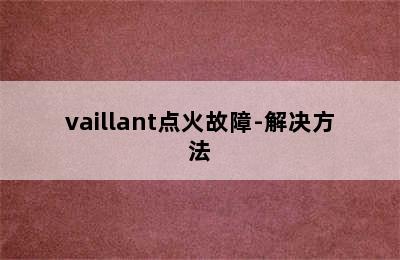 vaillant点火故障-解决方法