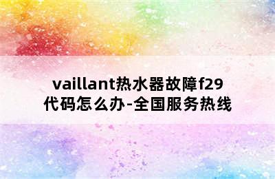 vaillant热水器故障f29代码怎么办-全国服务热线