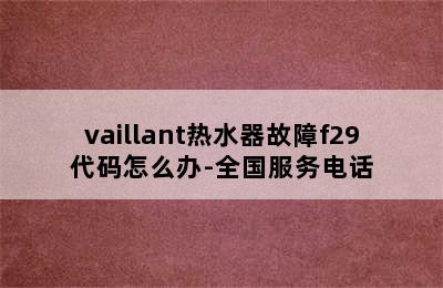 vaillant热水器故障f29代码怎么办-全国服务电话