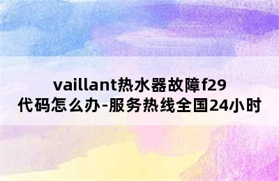 vaillant热水器故障f29代码怎么办-服务热线全国24小时