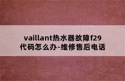 vaillant热水器故障f29代码怎么办-维修售后电话