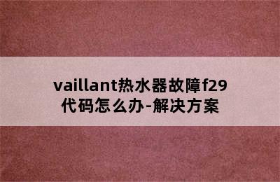 vaillant热水器故障f29代码怎么办-解决方案