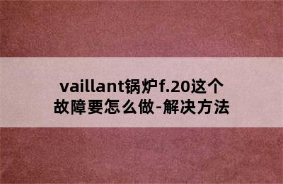 vaillant锅炉f.20这个故障要怎么做-解决方法