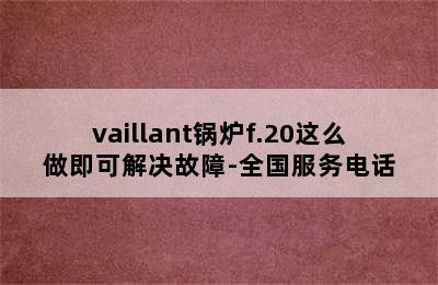 vaillant锅炉f.20这么做即可解决故障-全国服务电话