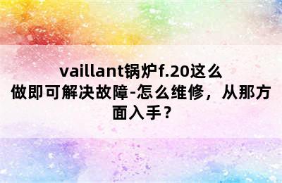 vaillant锅炉f.20这么做即可解决故障-怎么维修，从那方面入手？