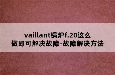 vaillant锅炉f.20这么做即可解决故障-故障解决方法