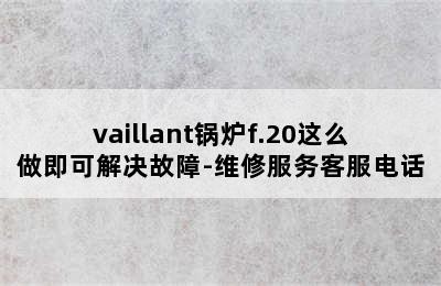 vaillant锅炉f.20这么做即可解决故障-维修服务客服电话