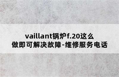 vaillant锅炉f.20这么做即可解决故障-维修服务电话