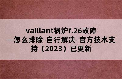 vaillant锅炉f.26故障—怎么排除-自行解决-官方技术支持（2023）已更新