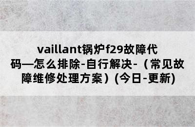 vaillant锅炉f29故障代码—怎么排除-自行解决-（常见故障维修处理方案）(今日-更新)