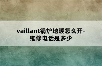 vaillant锅炉地暖怎么开-维修电话是多少