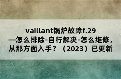 vaillant锅炉故障f.29—怎么排除-自行解决-怎么维修，从那方面入手？（2023）已更新