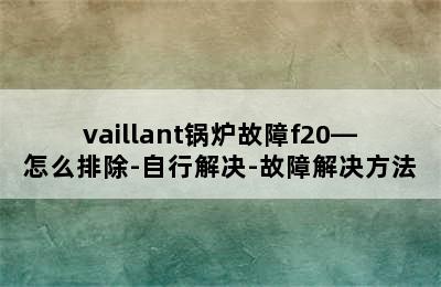 vaillant锅炉故障f20—怎么排除-自行解决-故障解决方法