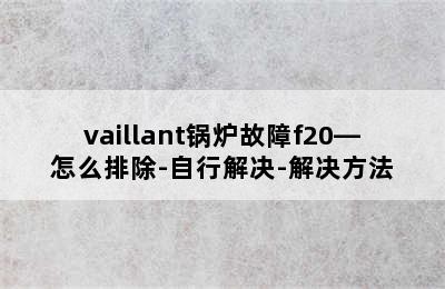 vaillant锅炉故障f20—怎么排除-自行解决-解决方法