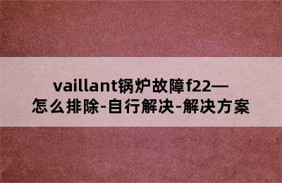 vaillant锅炉故障f22—怎么排除-自行解决-解决方案